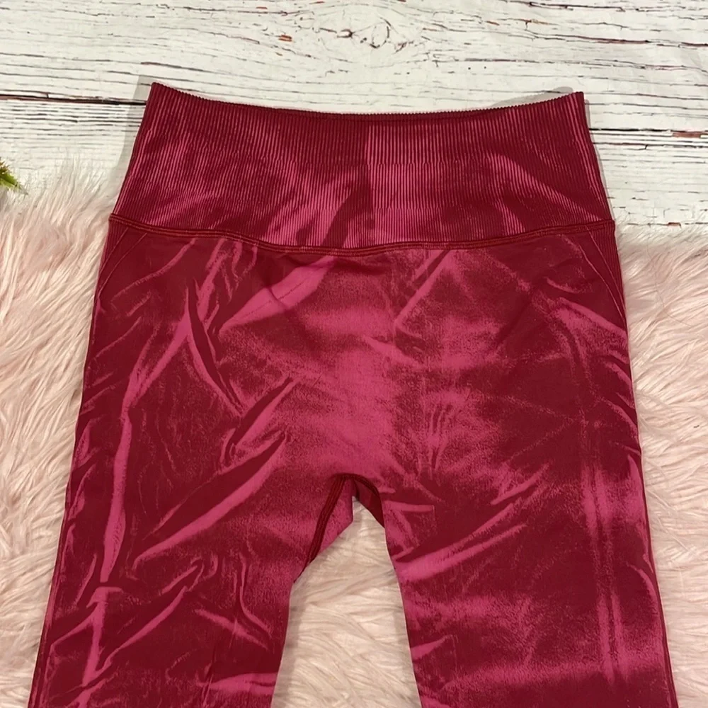 Lululemon Ebb to Street Tight Red WashStone Wash Chianti Leggings